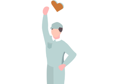 喜んでいる作業員のイラスト